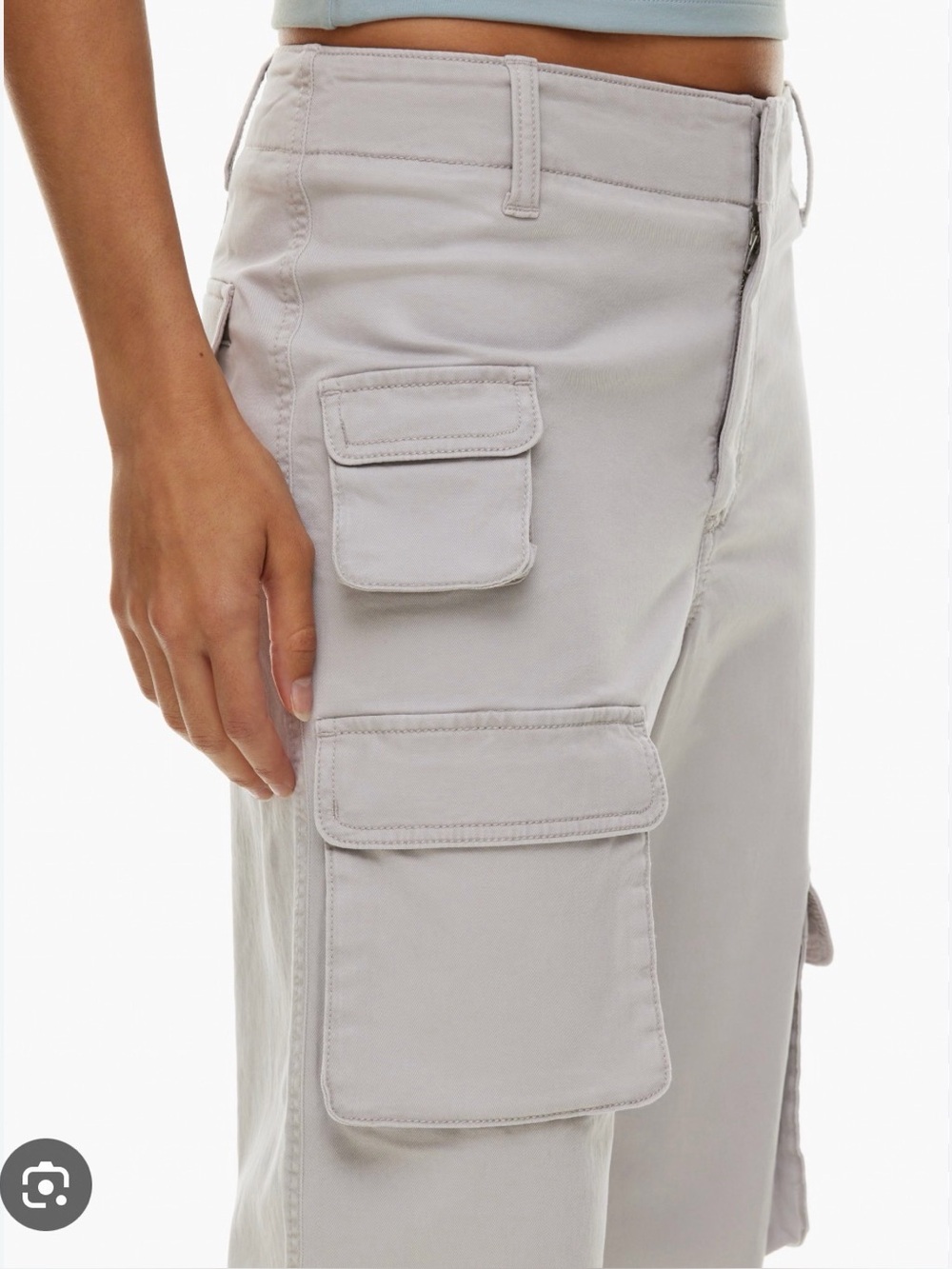 TNA high rise twill cargo pants beige size 0